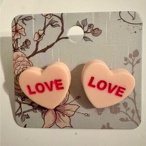 87- Orange “candy heart” Earrings